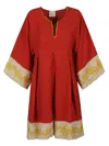 Ninaleuca Linen Short Dress In Red
