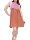 Ninaleuca Jilly Short Dress In Brick In Animal Print