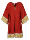 Ninaleuca Linen Short Dress In Red