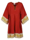 Ninaleuca Linen Short Dress In Red