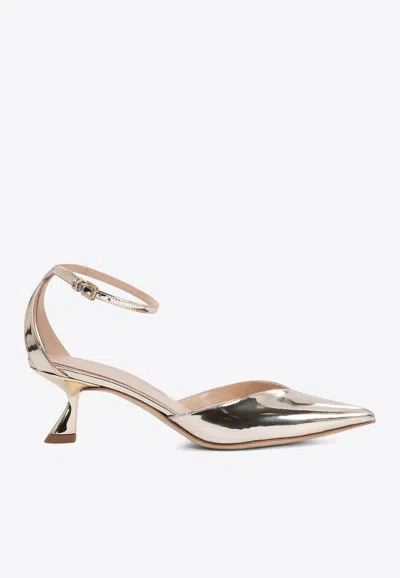 Ninalilou 45 Patent Leather Sandals In Gold