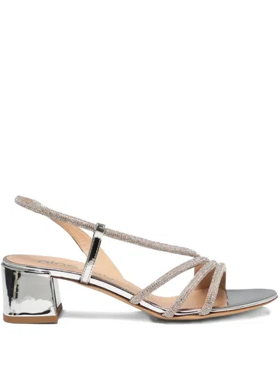 Ninalilou 55mm Embellished Slingback Sandals In Silver