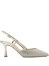 Ninalilou Mya 70 Rhinestone Embellished Slingback Pumps In Gray