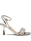 Ninalilou 70mm Crystal-embellished Ankle-strap Sandals In Silver