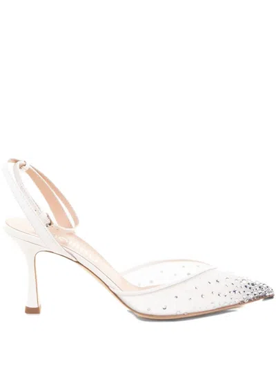 Ninalilou 70mm Mya Crystal-embellished Pumps In Neutral