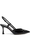 Ninalilou 70mm Mya Slingback Patent-leather Pumps In Black
