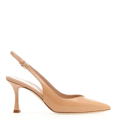 Ninalilou 75mm Heel Nude Patent Slingback