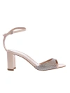 Ninalilou 80mm Heel Powder Pink Sandals In Red