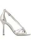 Ninalilou 90mm Leather Ankle-strap Sandals In Silver
