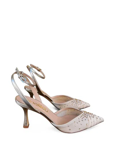 Ninalilou Amy Crystal-embellished Slingback Pumps In Neutral