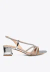 Ninalilou Crystal Decorated High-heeled Sandals In Silver