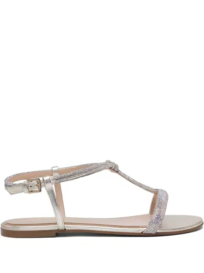 Ninalilou Beaded-embellish T-bar Sandals In White