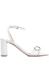 Ninalilou Buckle-detail Block-heel Sandals In White