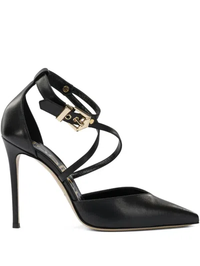 NINALILOU BUCKLED-STRAP POINTED-TOE PUMPS