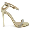 NINALILOU NINALILOU GOLD LEATHER SANDALS WITH SWAROVSKI