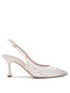 Ninalilou Crystal-embellished Slingback Pumps In White