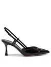 Ninalilou 70mm Mya Slingback Patent-leather Pumps In Black
