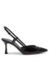 Ninalilou 70mm Mya Slingback Patent-leather Pumps In Black
