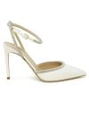 Ninalilou Ivory Leather Pumps With Swarovski In Ivory