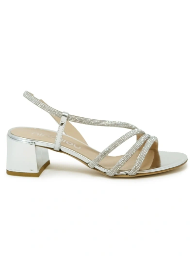 Ninalilou Leather Sandal In Silver