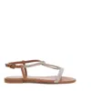 Ninalilou Low Leather And Rhinestone Sandal