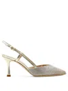 Ninalilou Woman Pumps Platinum Size 8 Leather In Gold