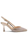 Ninalilou 75mm Heel  Silver Slingback And Rhinestones