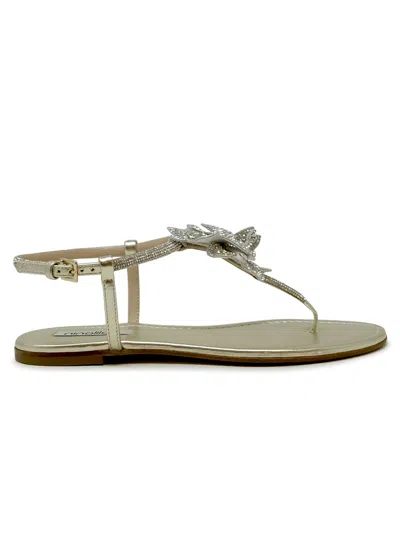 Ninalilou Nappa Flat Sandal In Green