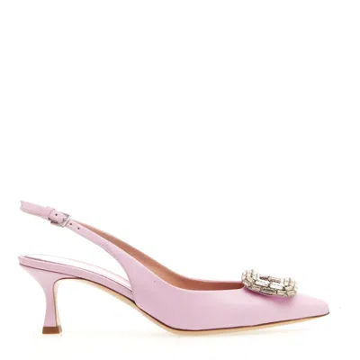 Ninalilou Pink Slingback With Rhinestone Buckle