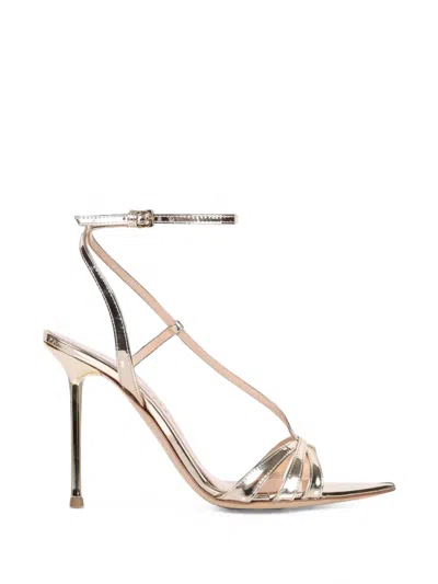 Ninalilou Pixel Metallic-effect Strappy Sandals In Neutral