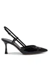 Ninalilou 70mm Mya Slingback Patent-leather Pumps In Black