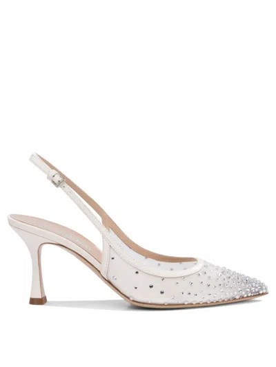 Ninalilou Pointed Toe Slingback Pumps In White