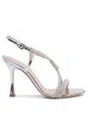 Ninalilou Silver Leather Sandals With Delicate Embellishments In White
