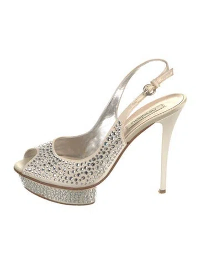 Pre-owned Ninalilou Satin Slingback Pumps In Multi