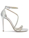 Ninalilou Silver Leather Sandals In Silver
