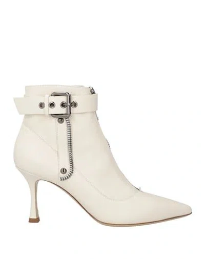 Ninalilou Woman Ankle Boots White Size 7 Leather