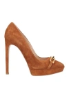 Ninalilou Woman Pumps Brown Size 8 Leather In Brown