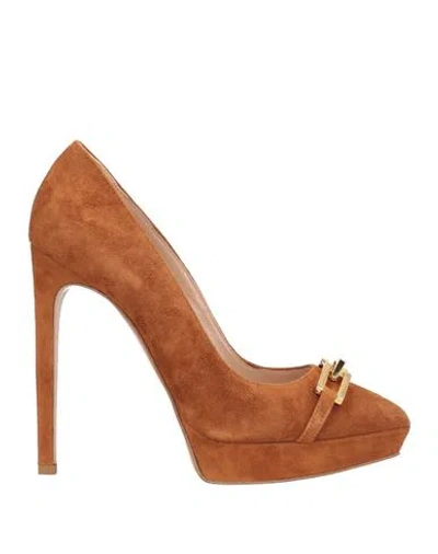 Ninalilou Woman Pumps Brown Size 8 Leather