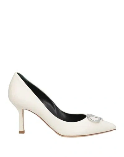 Ninalilou Woman Pumps Cream Size 6 Leather In White