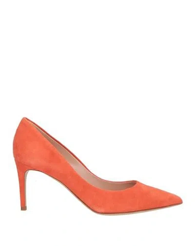 Ninalilou Woman Pumps Orange Size 9 Soft Leather