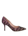 Ninalilou Woman Pumps Purple Size 8 Textile Fibers In Multi