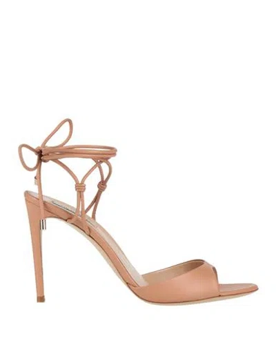 Ninalilou Woman Sandals Antique Rose Size 11 Leather In Pink