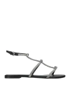 Ninalilou Woman Sandals Black Size 6 Leather In Black