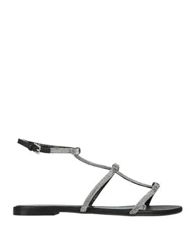 Ninalilou Woman Sandals Black Size 6 Leather