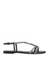 Ninalilou Woman Sandals Black Size 8 Leather
