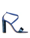Ninalilou Woman Sandals Blue Size 7 Textile Fibers