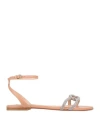Ninalilou Woman Sandals Blush Size 7 Leather In Pink