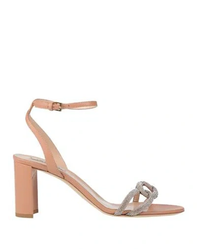 Ninalilou Woman Sandals Light Brown Size 10 Leather In Multi