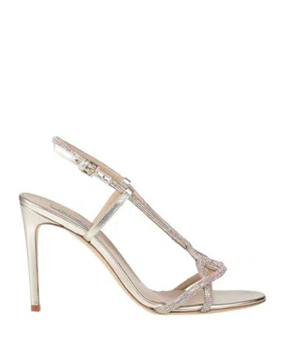 Ninalilou Woman Sandals Platinum Size 6.5 Leather In Gold