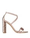 Ninalilou Woman Sandals Rose Gold Size 6 Textile Fibers In Rose Gold